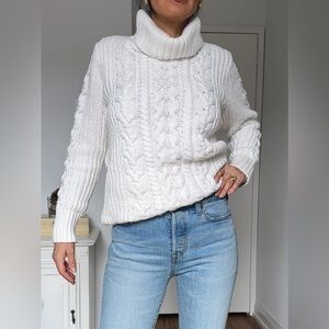 Y2K Gap Cotton Cable Knit Turtleneck Sweater